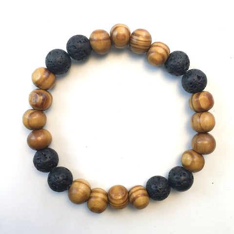 Wood and Lava Diffuser Bracelet