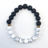 Howlite and Lava Diffuser Bracelet with Gold Accents