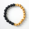 Wood and Lava Diffuser Bracelet with Gold